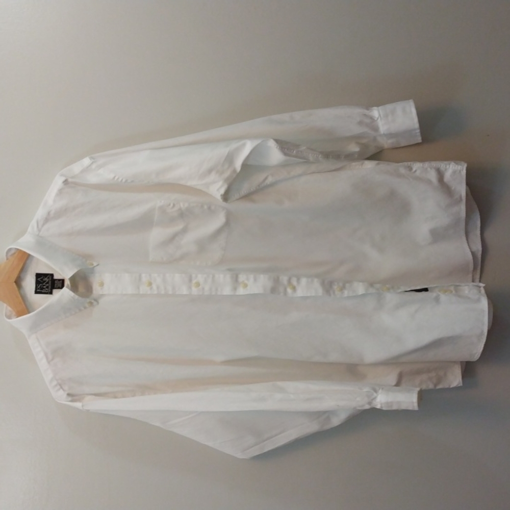 Jos. A. Bank White Pinpoint Oxford Button Down Cotton Shirt 17.5 - 34